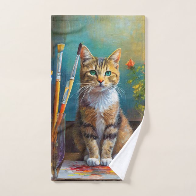 Le Chat Artistique (Serviette à main)