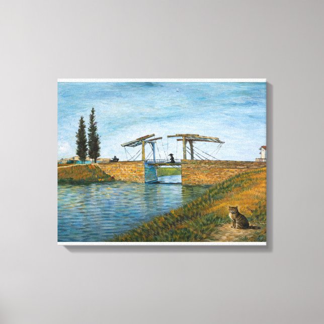 Le Chat au Pont de Langlois Impression sur Toile (Recto)