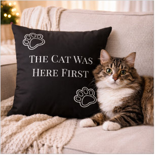 Le chat était là en premier Coussin minimaliste