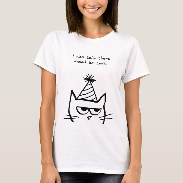 Le chat fâché déteste des anniversaires - T-shirt (Devant)