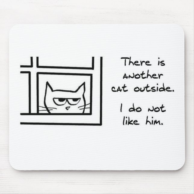 Le chat fâché voit un autre chat - tapis de souris (Devant)