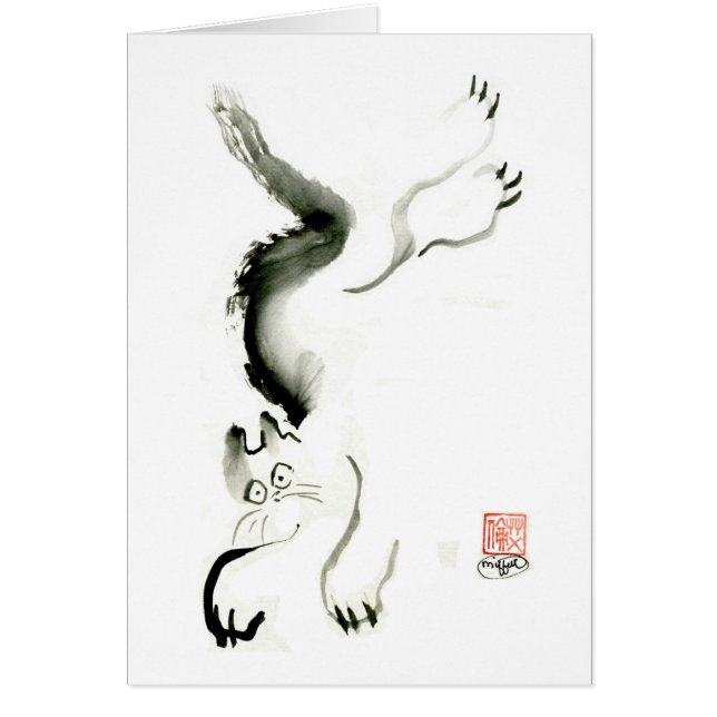 Le chat mettent les voiles, chat de Sumi-e (Devant)