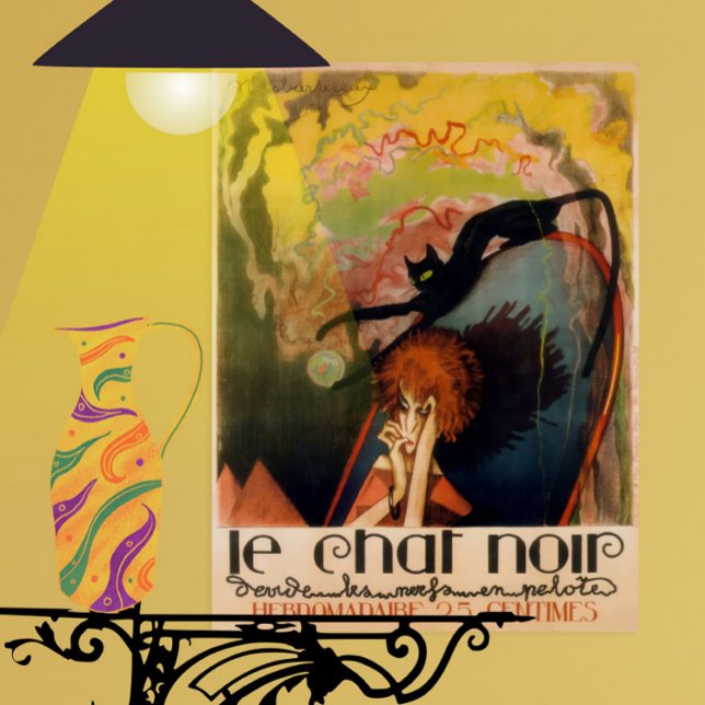 Le chat noir affiche de théâtre 1922 henri desbarb (Créateur téléchargé)