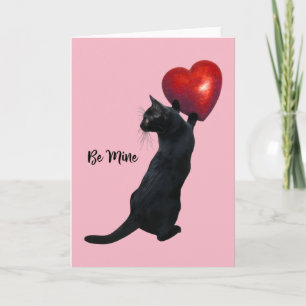 Le chat noir soit carte de Saint-Valentin de mine
