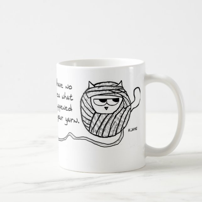 Le chat vole votre fil - tasse de café drôle de (Droite)