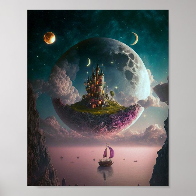 Le Château Dans L'Imaginaire De La Lune Poster D'A (Devant)