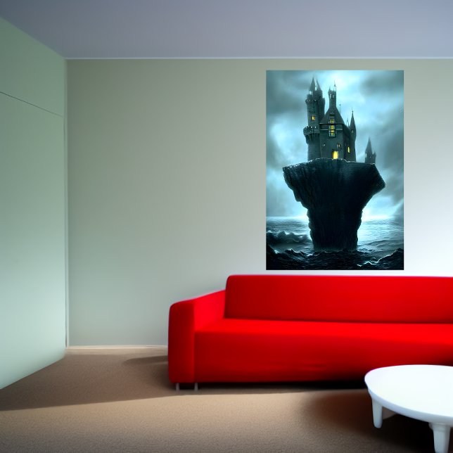 Le château, la roche, la mer | AI Art Poster (Créateur téléchargé)