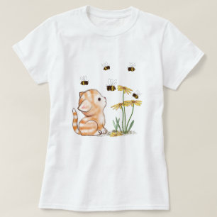 Le chaton mignon de chat fleurit des T-shirts