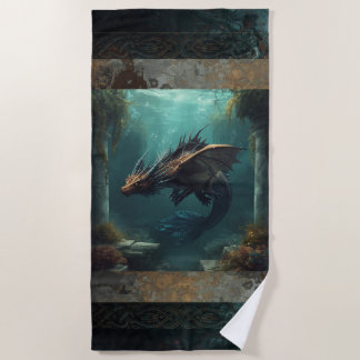 "Le Chercheur" serviette de plage au dragon sous-m