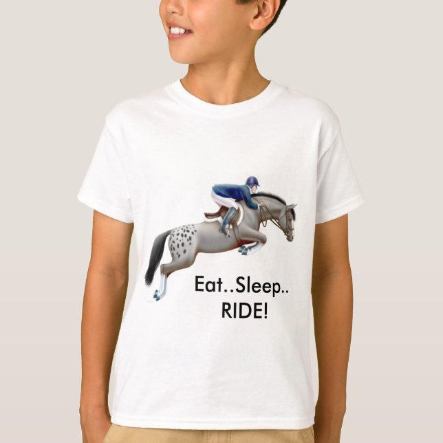 Le cheval d'Appaloosa mangent le T-shirt d'enfants (Devant)