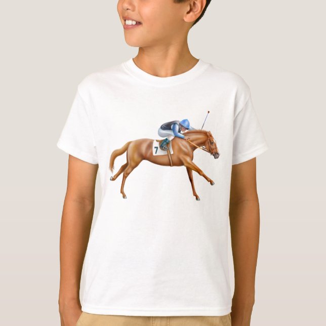 Le cheval de course de pur sang badine le T-shirt (Devant)
