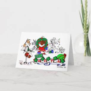 Le cheval heureux cultive la carte de Noël