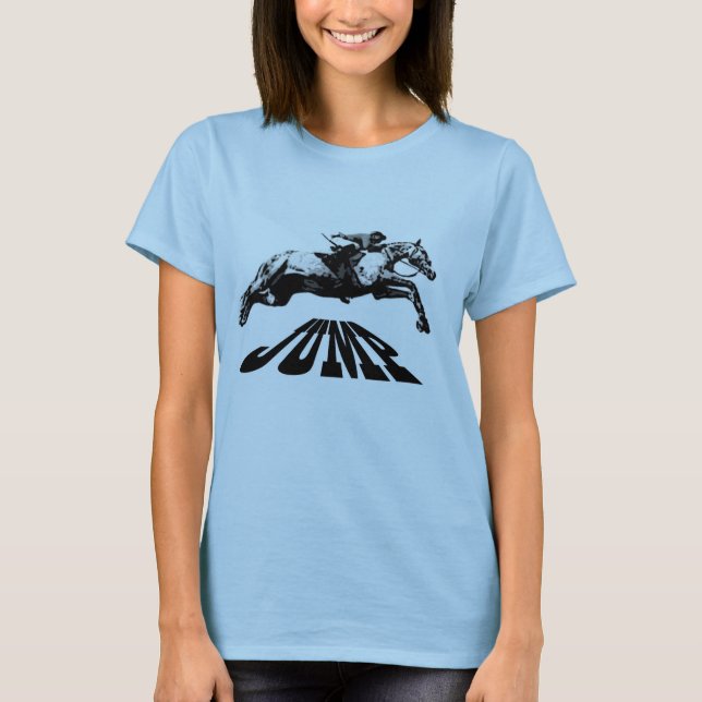 Le cheval sautant le T-shirt équestre (Devant)