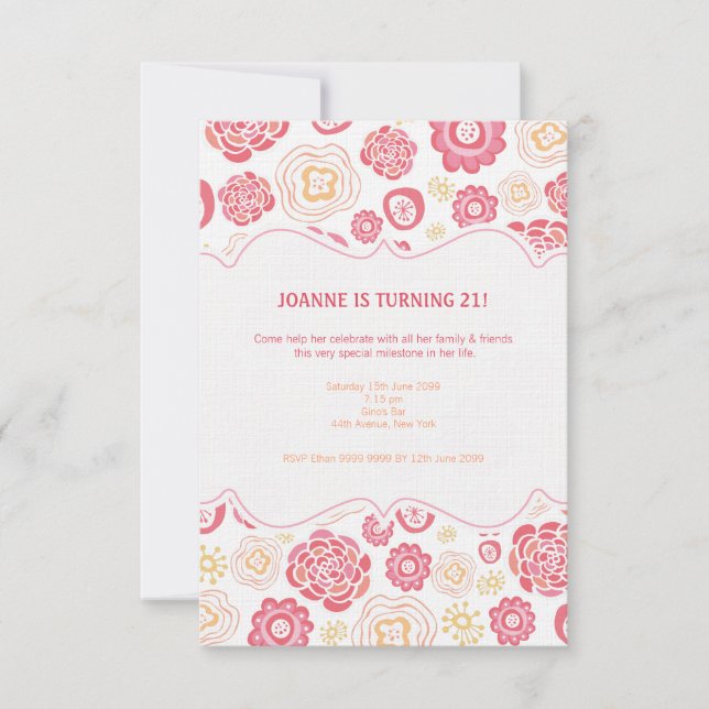 Le chèvrefeuille fleurit le 21ème invitation (Devant)