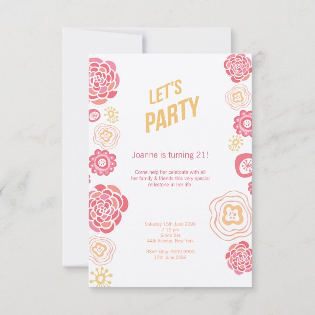 Le chèvrefeuille fleurit le 21ème invitation (Devant)