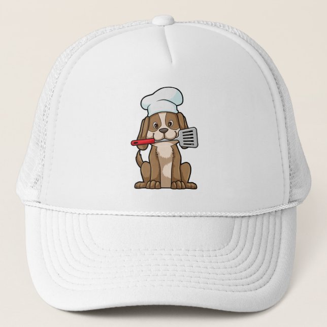 Le chien cuisinier avec le casquette et la spatule (Devant)
