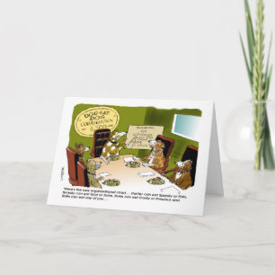 Le chien mangent la carte du jour du patron du