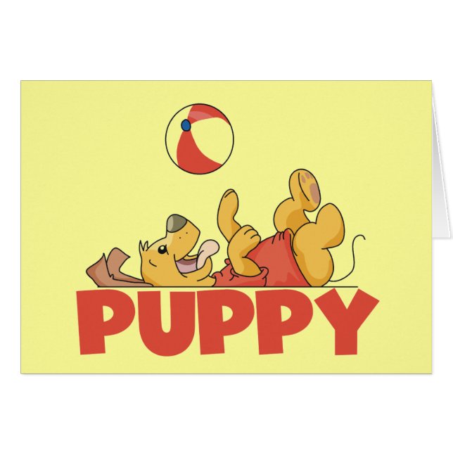 Le chiot joue des T-shirts et des cadeaux (Devant horizontal)