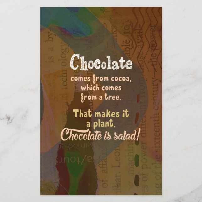 Le chocolat c'est de la salade ! (Devant)