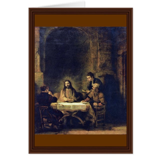 Le Christ chez Emmaus par Rembrandt Harmensz. Van (Devant)