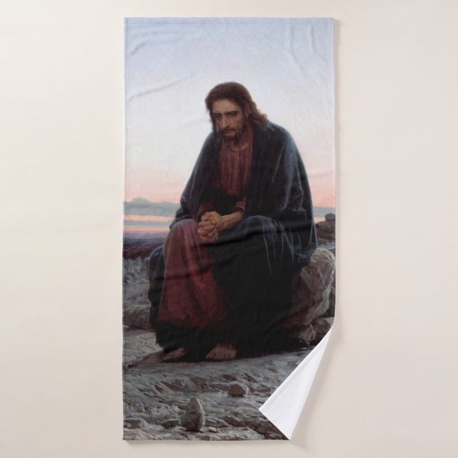 Le Christ dans le désert, Ivan Kramskoi (Serviette de bain)
