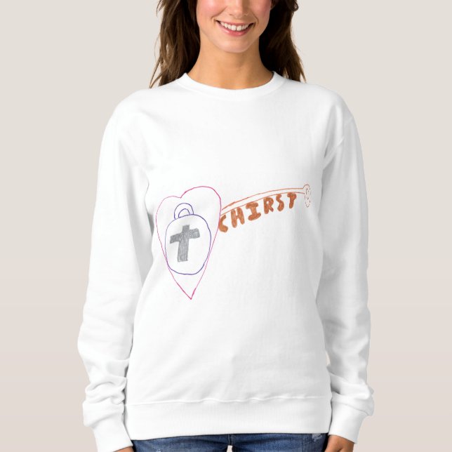 Le Christ est le Sweatshirt de base des femmes (Devant)