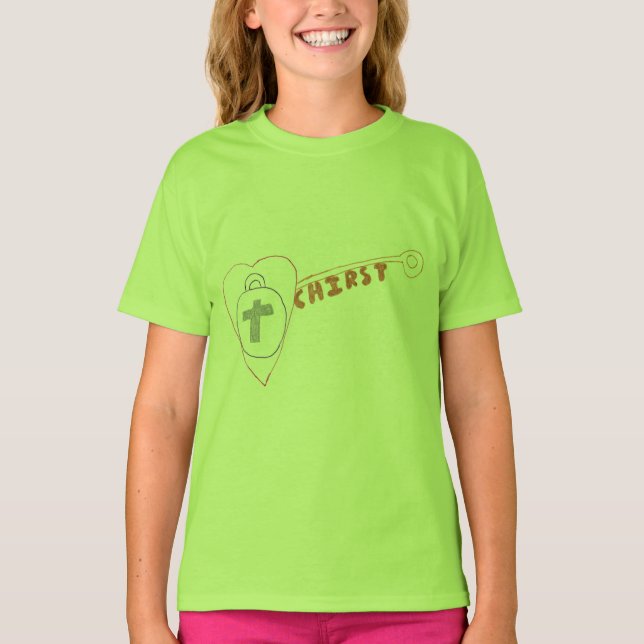 Le Christ est le T-shirt de base des filles (Devant)