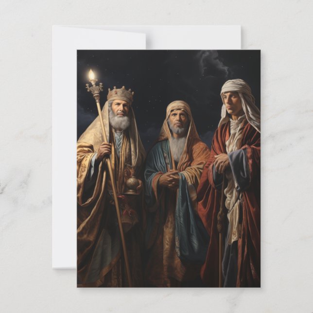 Le Christ est né ! Carte de vœux des trois sages (Devant)