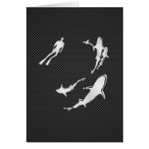 Le chrome aiment le plongeur avec des requins sur