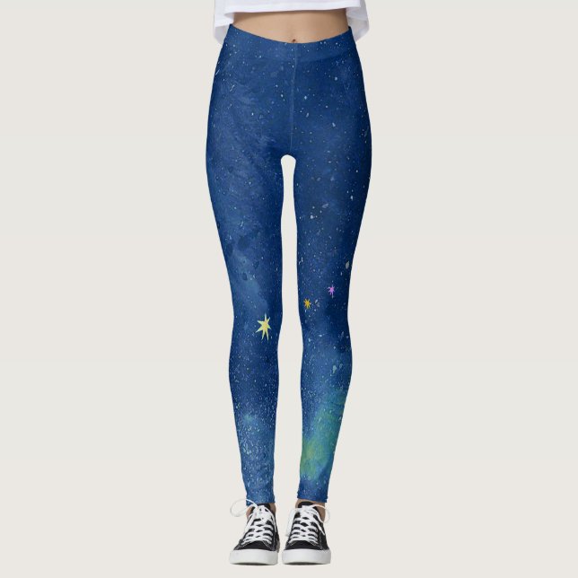 Le ciel étoilé Capri Leggings (Devant)