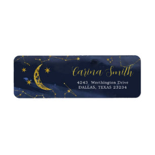 Le ciel nocturne sur la lune Baby shower Étiquette