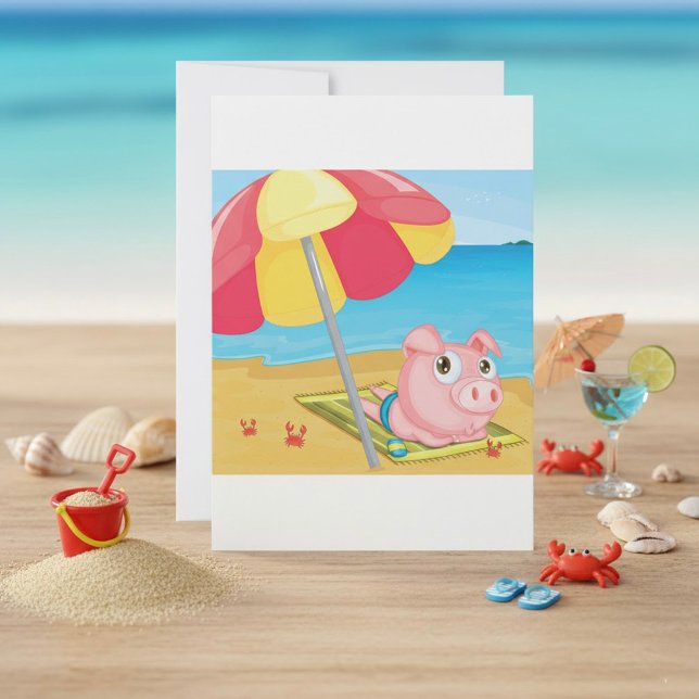 Le Cochon Sur La Plage Invitations (Créateur téléchargé)