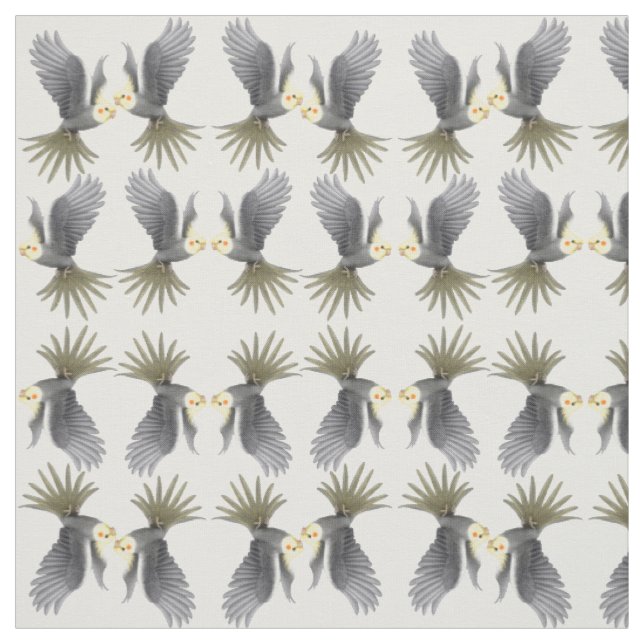 Le Cockatiel gris volant Parrots le tissu (Échantillon)