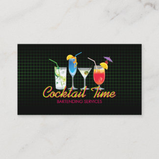 Le cocktail de barman boit le carte de visite de