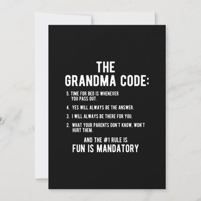 Le code de grand-mère | Le divertissement est obli (Devant)