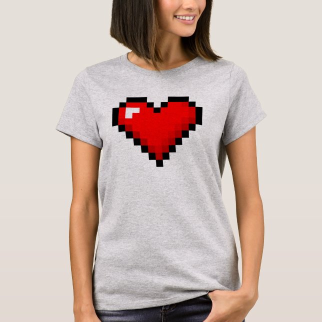 Le coeur à 8 bits des femmes : Rétro T-shirt (Devant)