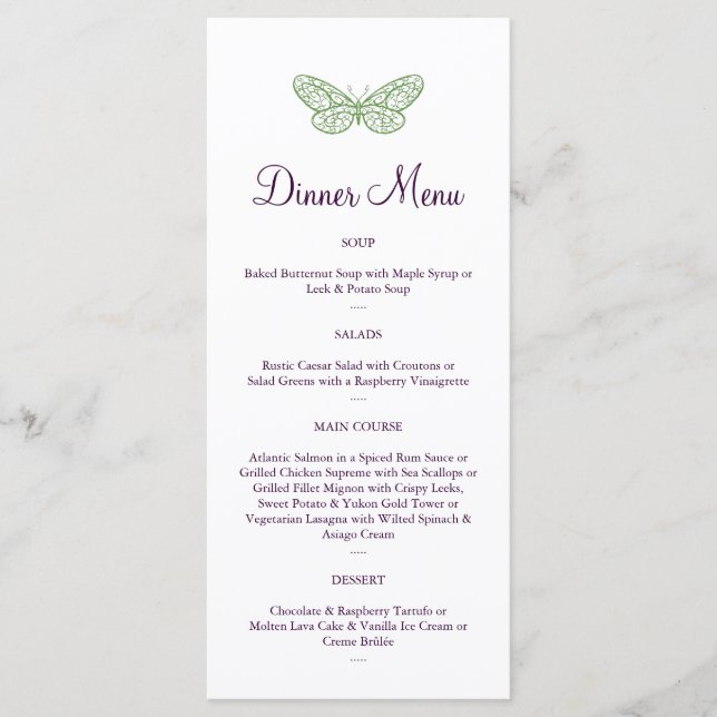 Le coeur bat Menu en vert (Devant)