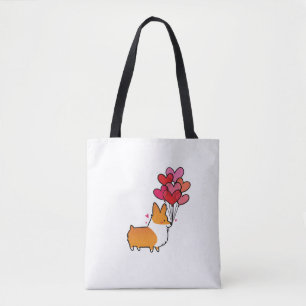 Le coeur de corgi monte en ballon le sac