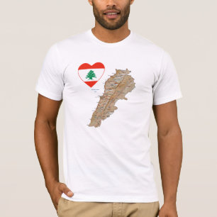 Le Coeur du drapeau libanais et T-shirt