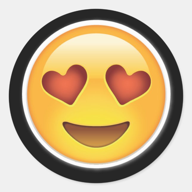 le coeur heureux observe des autocollants d'emoji (Devant)