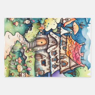 Le conte de fées dans le papier d'enveloppement de