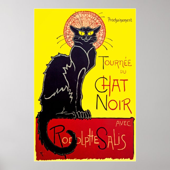 Le Conversation Noir Black Cat Poster vintage Impr (Devant)