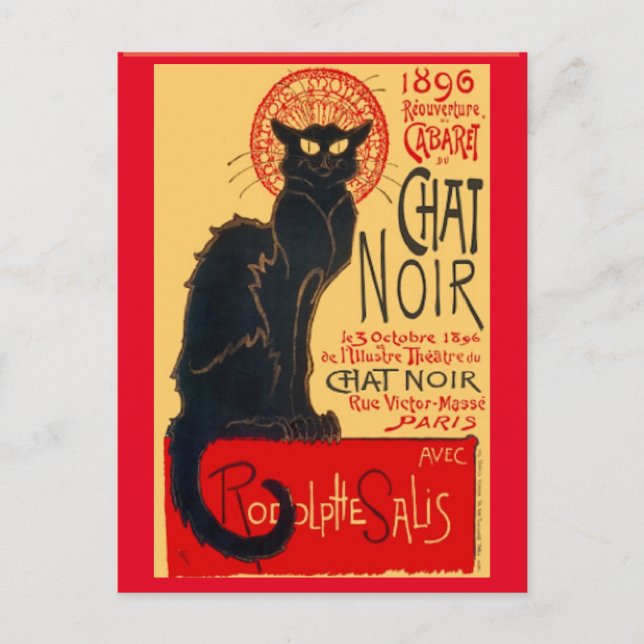 Le Conversation Noir, Chat Noir, Carte Postale Art (Devant)