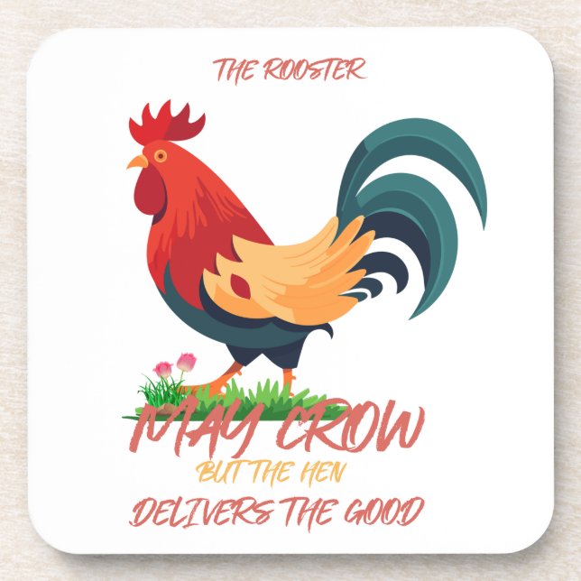 Le coq aux Dessous de verre fleuris (Devant)