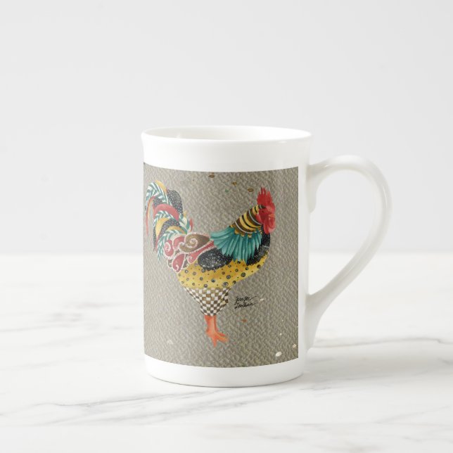 Le coq Mardi Bone China Mug (Droite)