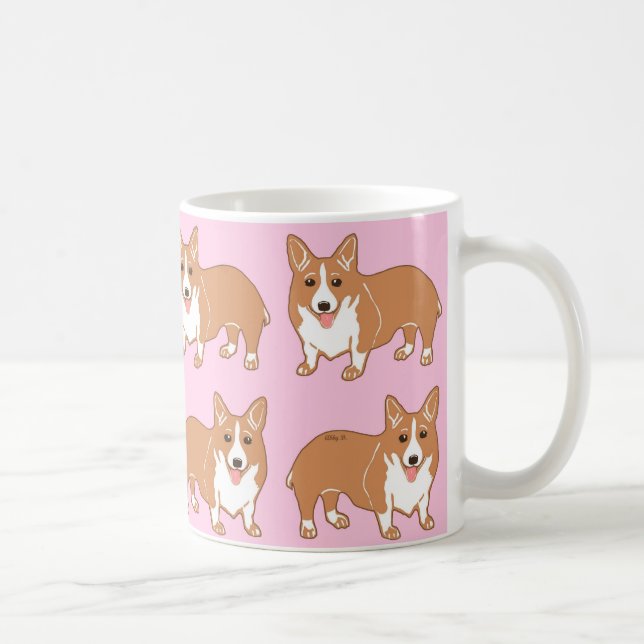 Le corgi modèle la tasse rose-clair (Droite)