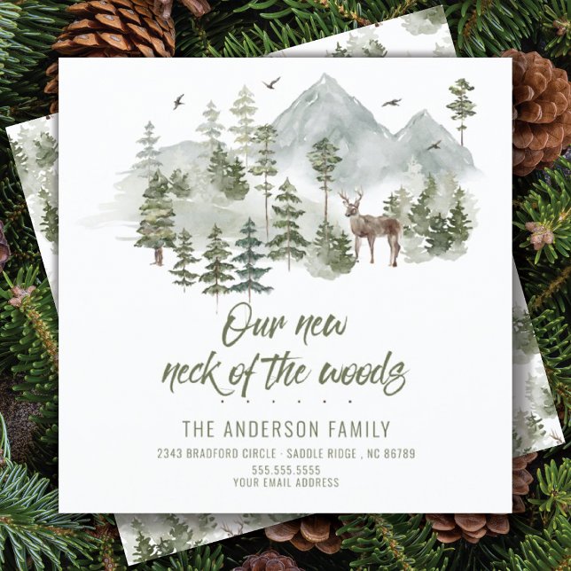 Le cou forestier des Bois | Faire-part de déplacem (Créateur téléchargé)