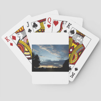 Le coucher du soleil bleu rêve les cartes de jeu
