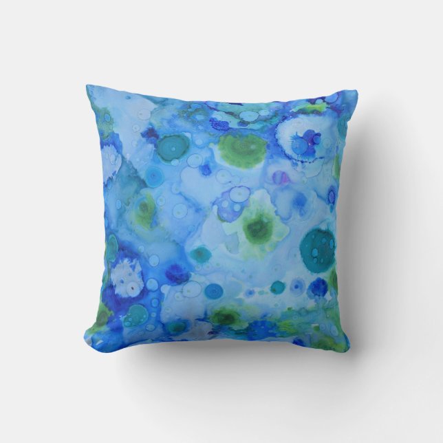 Le coussin bleu et vert "Under Water" (Recto)