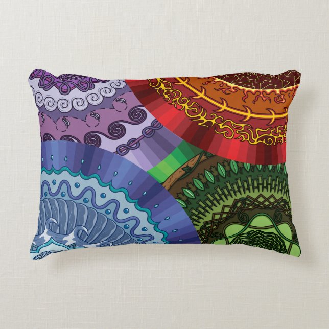 Le coussin d'accent de mandalas d'éléments (Devant)